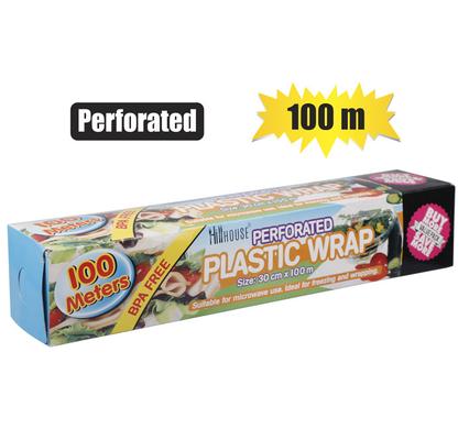DISPOSABLE PERFORATED PLASTIC ROLL WRAP 100m