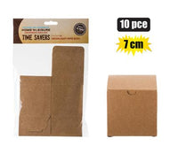 PAPER PARTY BOXES 10PC BROWN 7cm SQUARE