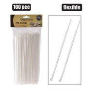 FLEXIBLE PLASTIC STRAWS WRAPPED PACK OF 100