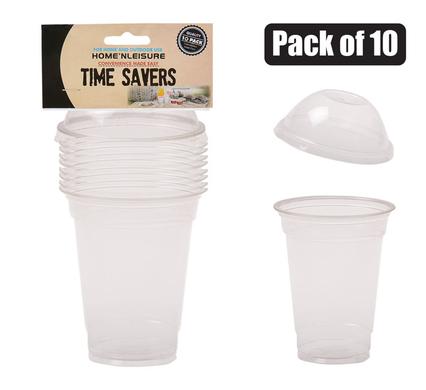 DOME PICNIC CUPS CLEAR 300ml PACK OF 10