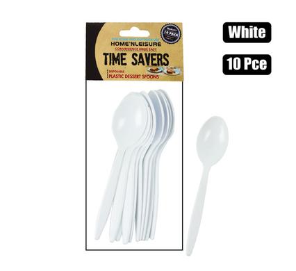 PLASTIC DESSERT SPOONS PACK OF 10