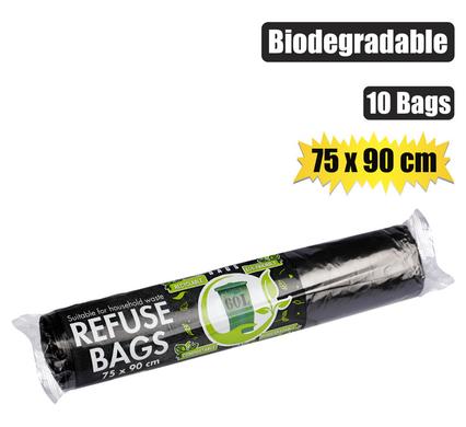 PACK OF 10 BIODEGRADABLE REFUSE BAGS 750x900mm