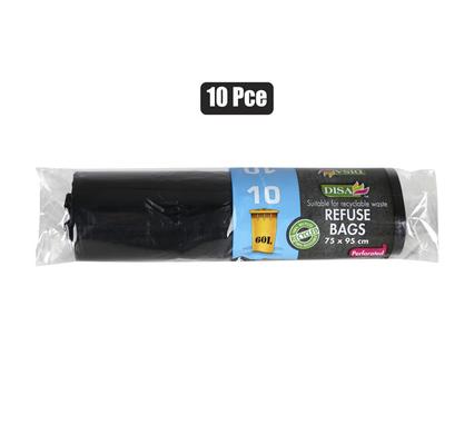 PACK OF 10 BLACK REFUSE BAGS 750x950mm