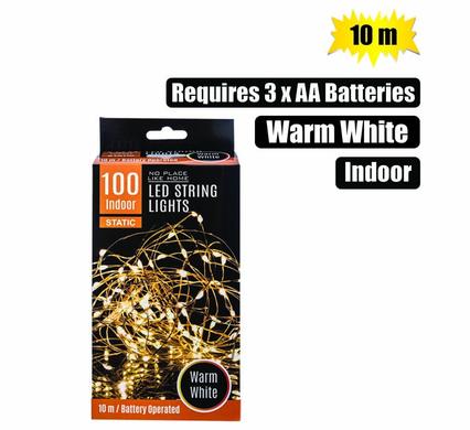 Light Fairy LED-100x Warm White 10m Battery Operated