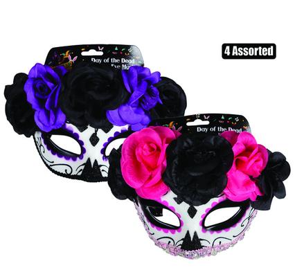 DAY OF THE DEAD FLOWERS MASK