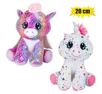 METALLIC UNICORN TEDDY 20CM