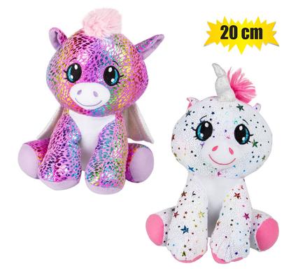 METALLIC UNICORN TEDDY 20CM