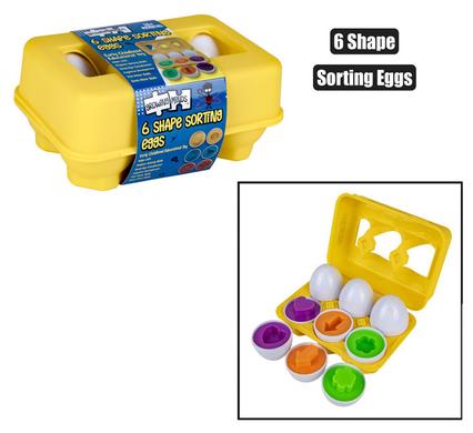 BABY TOY 6 SHAPE SORTING EGGS