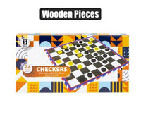 GAME CHECKERS WOOD PIECES 28x28cm