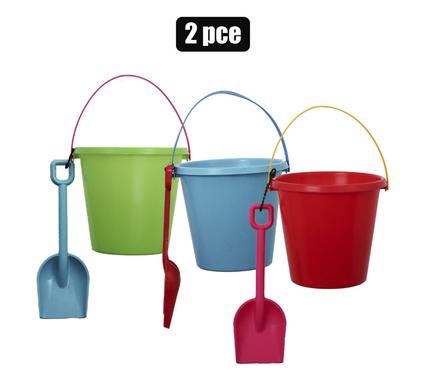 BEACH BUCKET & SPADE 2PC 16cm