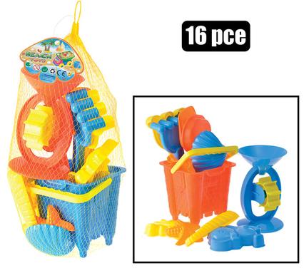 BEACH TOYS 16PCE BUCKET