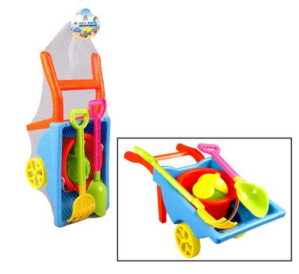 BEACH TOY SET WHEEL-BARROW WITH ACCESSORIES