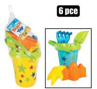 BEACH TOY SET 6PC IN BUCKET