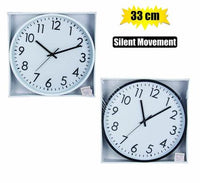 WALL CLOCK ROUND GLASS FRONT 33cm
