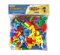 ALPHA-NUMERIC TOY SET WITH STRING