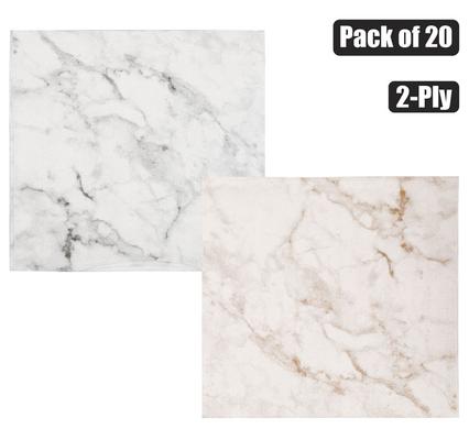 PACK OF 20 MARBLE SERVIETTES 2PLY 33cm