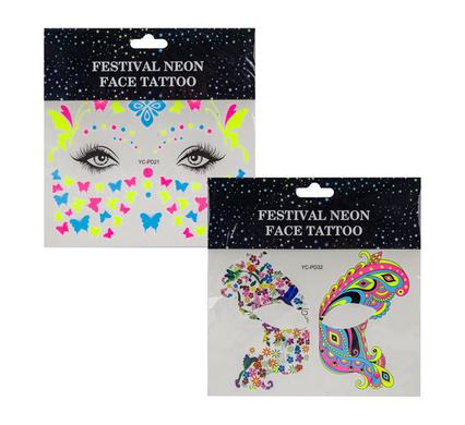 NEON FACE TATTOO STICKER
