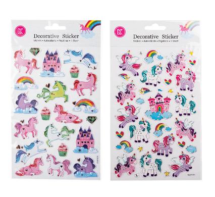 DECRATIVE EMBOSSED FOIL OUTLINE UNICORN STICKERS