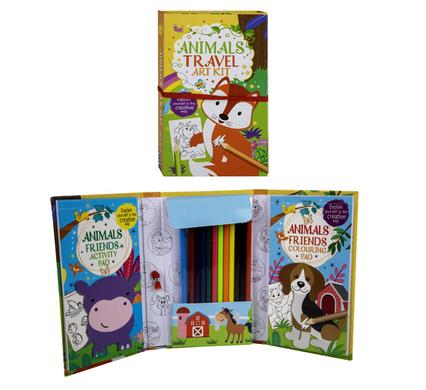 ACTIVITY BOOK ANIMALS TRAVEL ART KIT