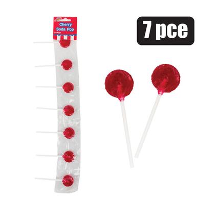 CHERRY SODA POP LOLLY 7PC