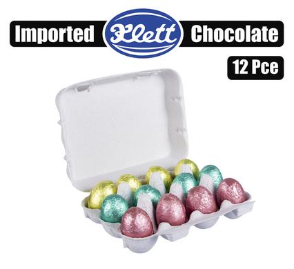 CHOCOLATE EASTER EGGS CRATE 12PC 75g