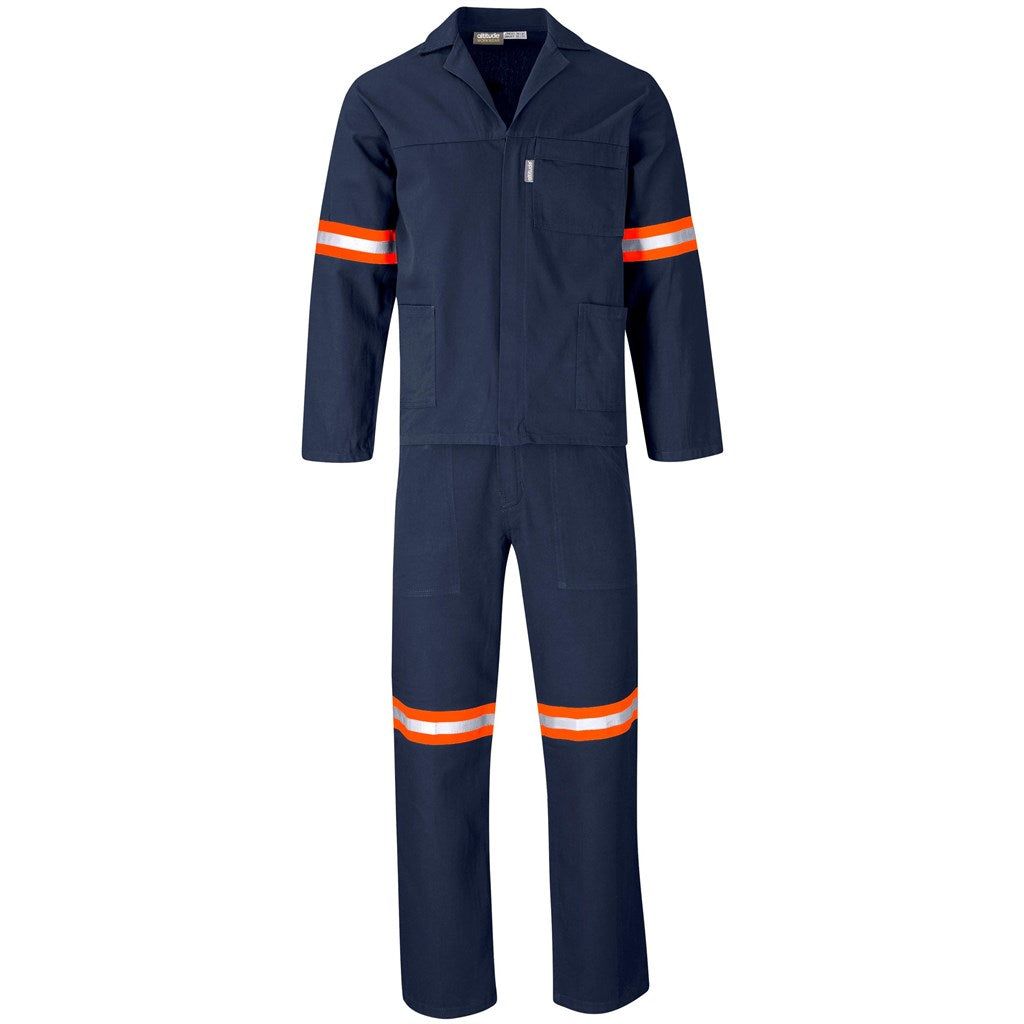 100% Cotton Technician's 2pc Overall Conti Suit With Reflective X ...