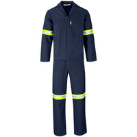 100% Cotton Technician's 2pc Overall Conti Suit With Reflective X