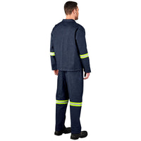 Denim 2pc Overall Conti Suit With Reflective