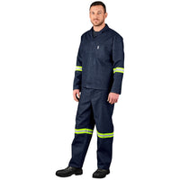 Denim 2pc Overall Conti Suit With Reflective X
