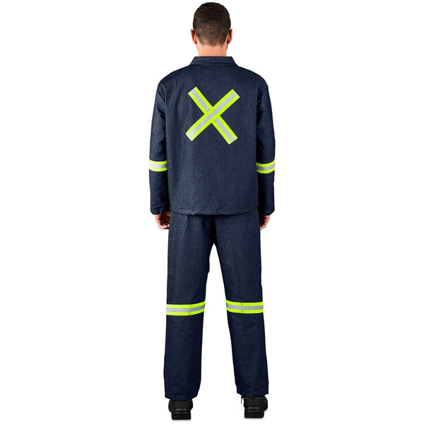 Denim 2pc Overall Conti Suit With Reflective X