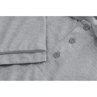 Mens Oxford Weave Design Golf Shirt - Light Grey