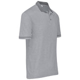 Mens Oxford Weave Design Golf Shirt - Light Grey