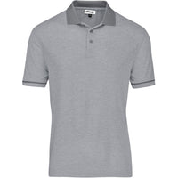 Mens Oxford Weave Design Golf Shirt - Light Grey