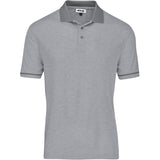 Mens Oxford Weave Design Golf Shirt - Light Grey