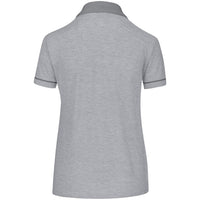 Ladies Oxford Weave Design Golf Shirt - Light Grey