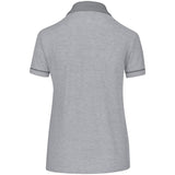 Ladies Oxford Weave Design Golf Shirt - Light Grey