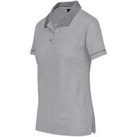 Ladies Oxford Weave Design Golf Shirt - Light Grey