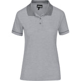 Ladies Oxford Weave Design Golf Shirt - Light Grey