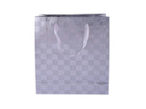 Silver Check Gift Bag 20cm