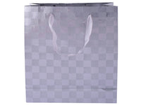 Silver Check Gift Bag 34cm