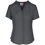 Ladies Short Sleeve Mandarin Collar Blouse