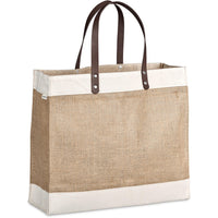 Okiyo Structured Natural Jute & Cotton Tote Bag