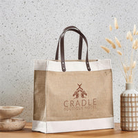 Okiyo Structured Natural Jute & Cotton Tote Bag