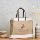 Okiyo Structured Natural Jute & Cotton Tote Bag