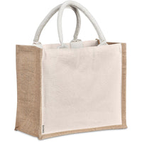 Okiyo Midi Natural Jute & Cotton Tote Bag