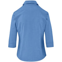 Ladies 3/4 Sleeve Micro Check Shirt