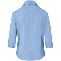 Ladies 3/4 Sleeve Micro Check Shirt