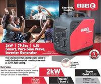 Ellies Smart 2KW Pure Sine Wave Inverter Generator