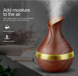 Ultrasonic Aroma Portable Humidifier Dark Wood Grain