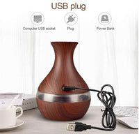 Ultrasonic Aroma Portable Humidifier Dark Wood Grain